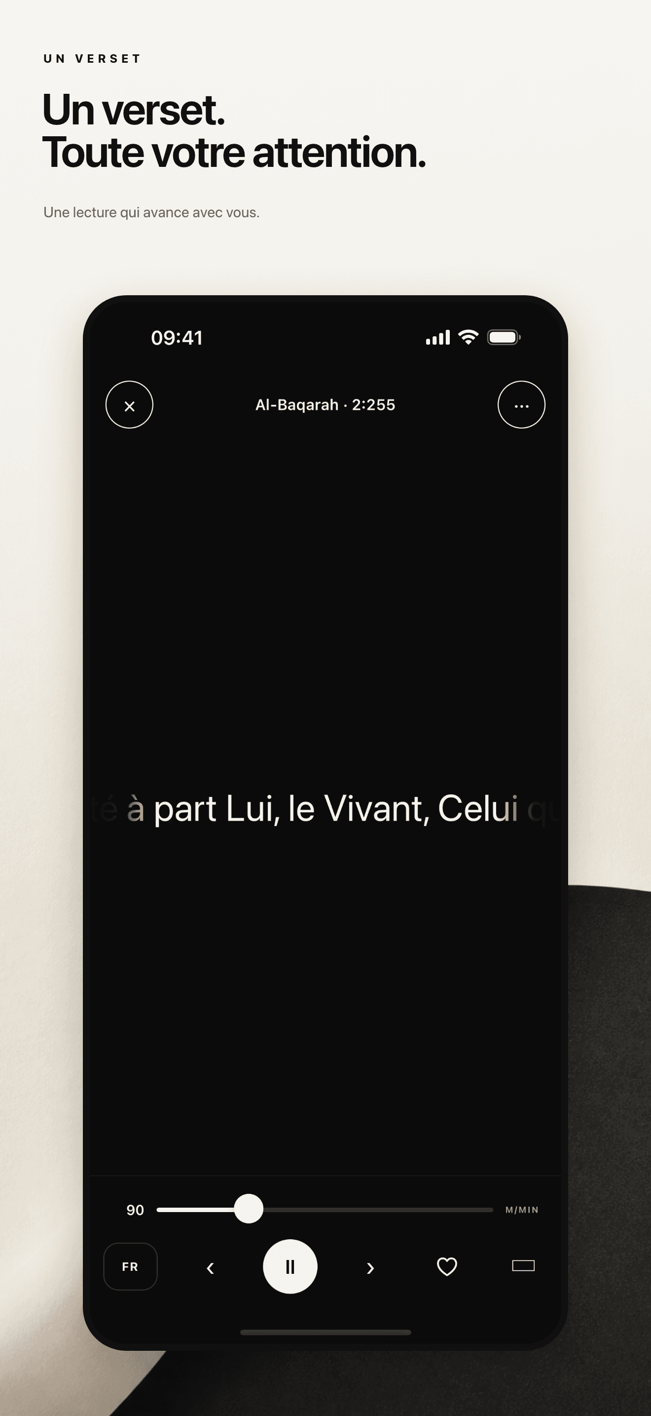Lecture concentrée d’un verset dans Un Verset